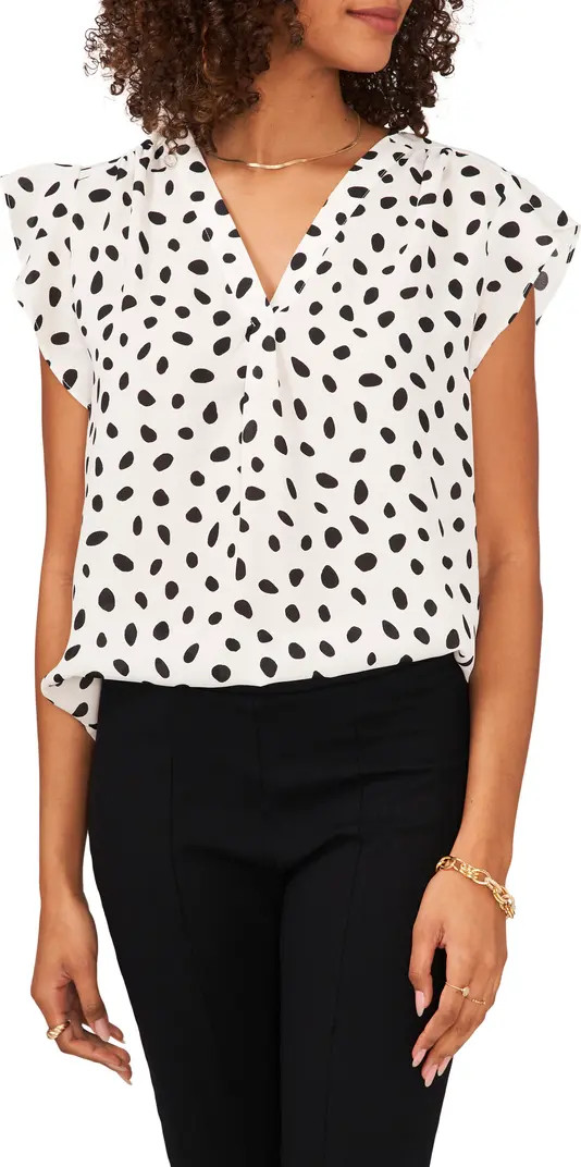 Chaus Print Flutter Sleeve Blouse | Nordstrom | Nordstrom