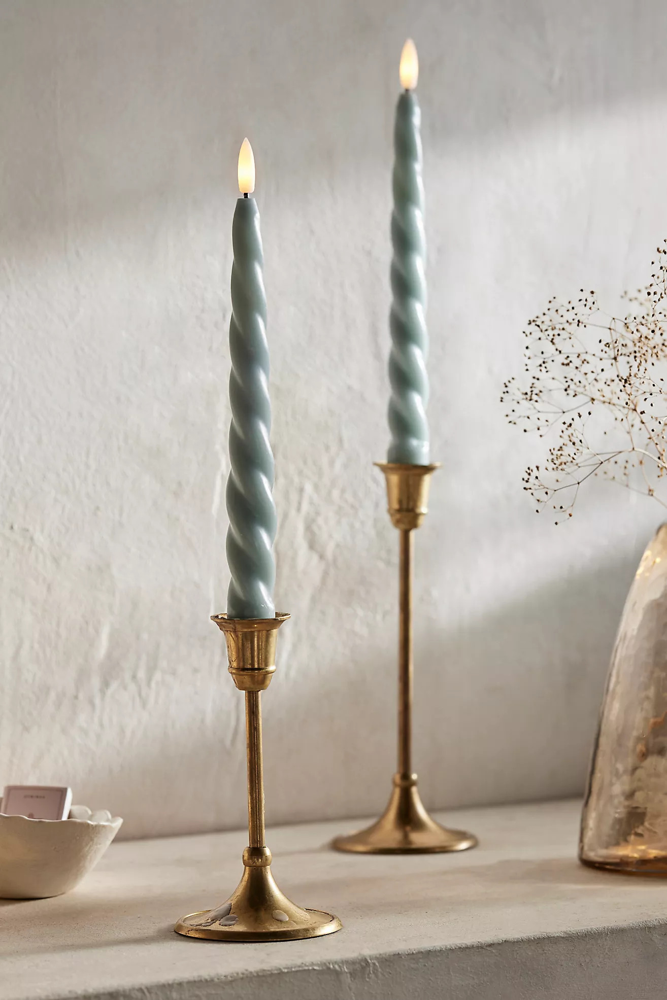 Flameless Twisty Taper Candle | Anthropologie (US)