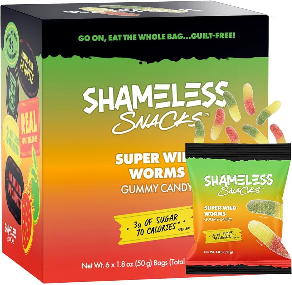 Shameless Snacks - Healthy Low Calorie Snacks, Low Carb Keto Gummies (Gluten Free Candy) - 6 Pack... | Amazon (US)