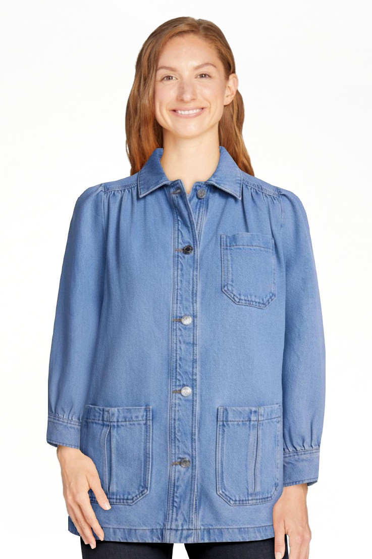 Scenario Women's and Women's Plus Chore Jacket with Long Puff Sleeves, Sizes XS-4X | Walmart (US)