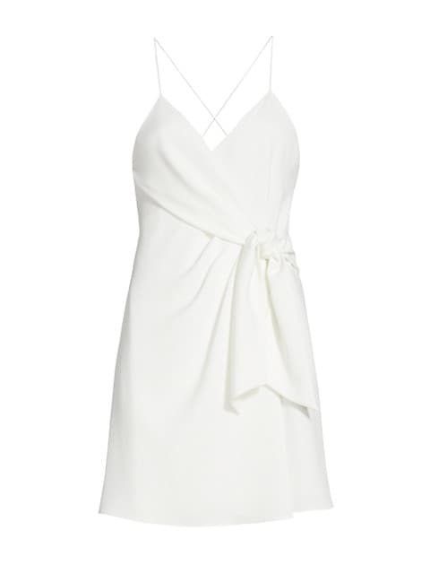 Katie Tie Wrap Mini Dress - Bride  | Saks Fifth Avenue