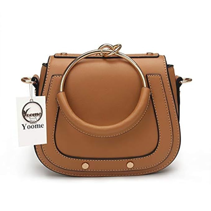 Yoome Small Purse Vintage Satchel for Women PU Leather Cover Hasp Crossbody Saddle Shoulder Bag with | Amazon (US)