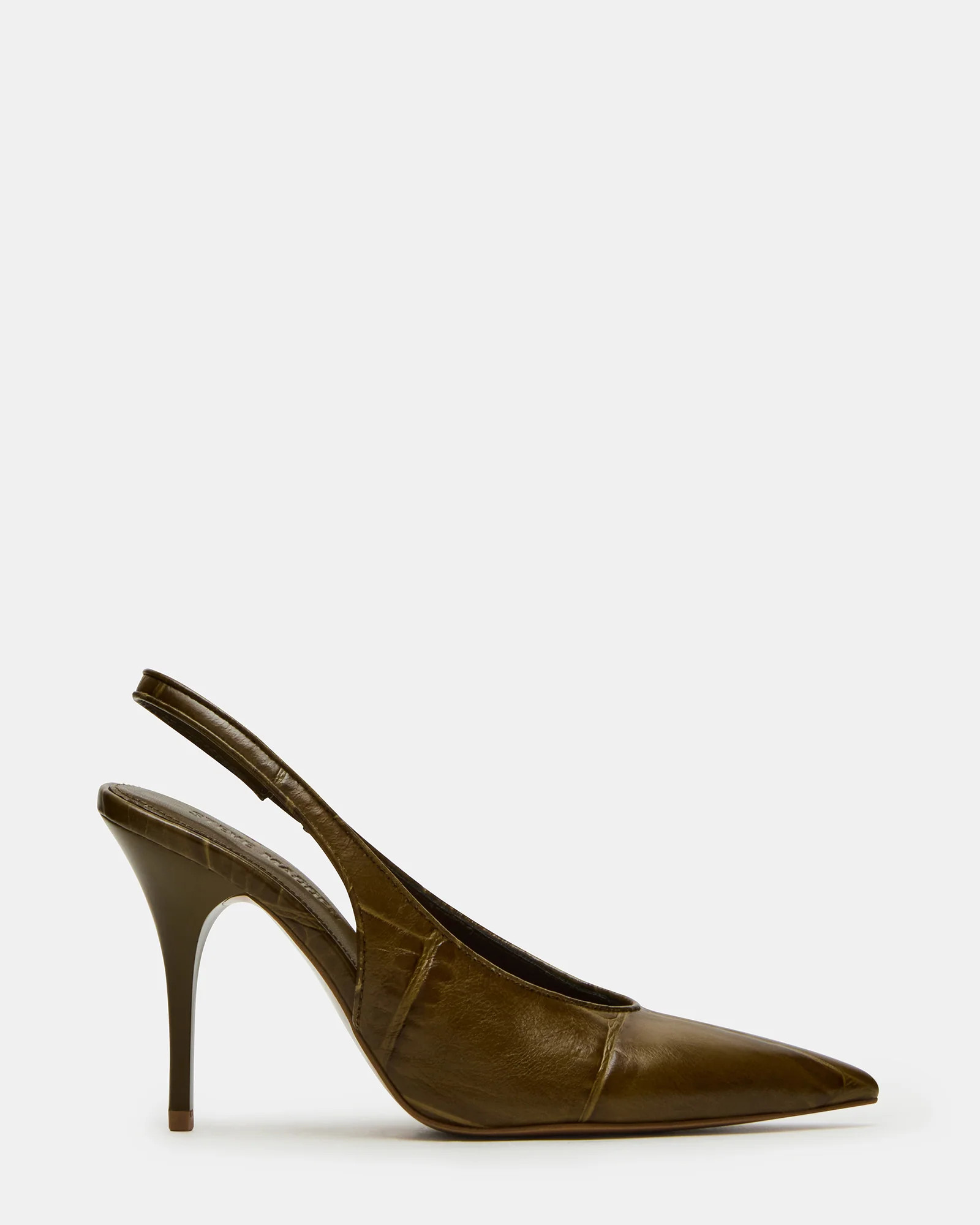 ANDROMEDA Green Crocodile Slingback Pointed-Toe Stiletto Pump Women's Heel | Steve Madden (US)