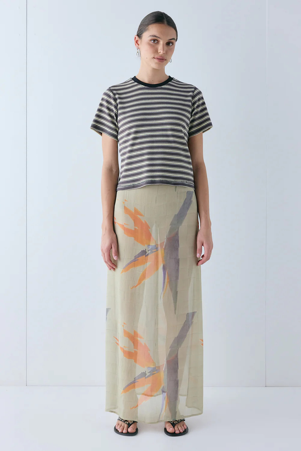 Vilma Sheer Maxi Skirt Paradise | VRG Grl