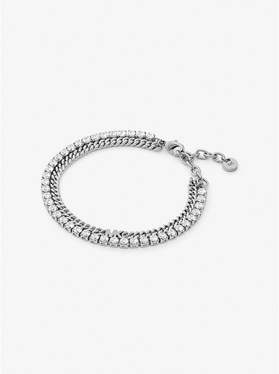 Precious Metal-Plated Brass Double Chain Tennis Bracelet | Michael Kors US
