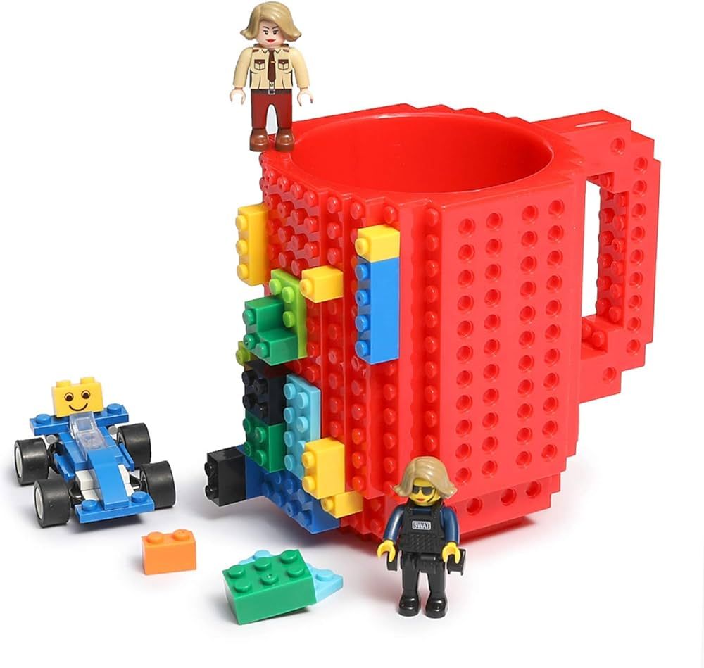 Lumsburry Build-on Brick Coffee Mug, Funny DIY Novelty Cup with Building Blocks Creative for Kids... | Amazon (US)