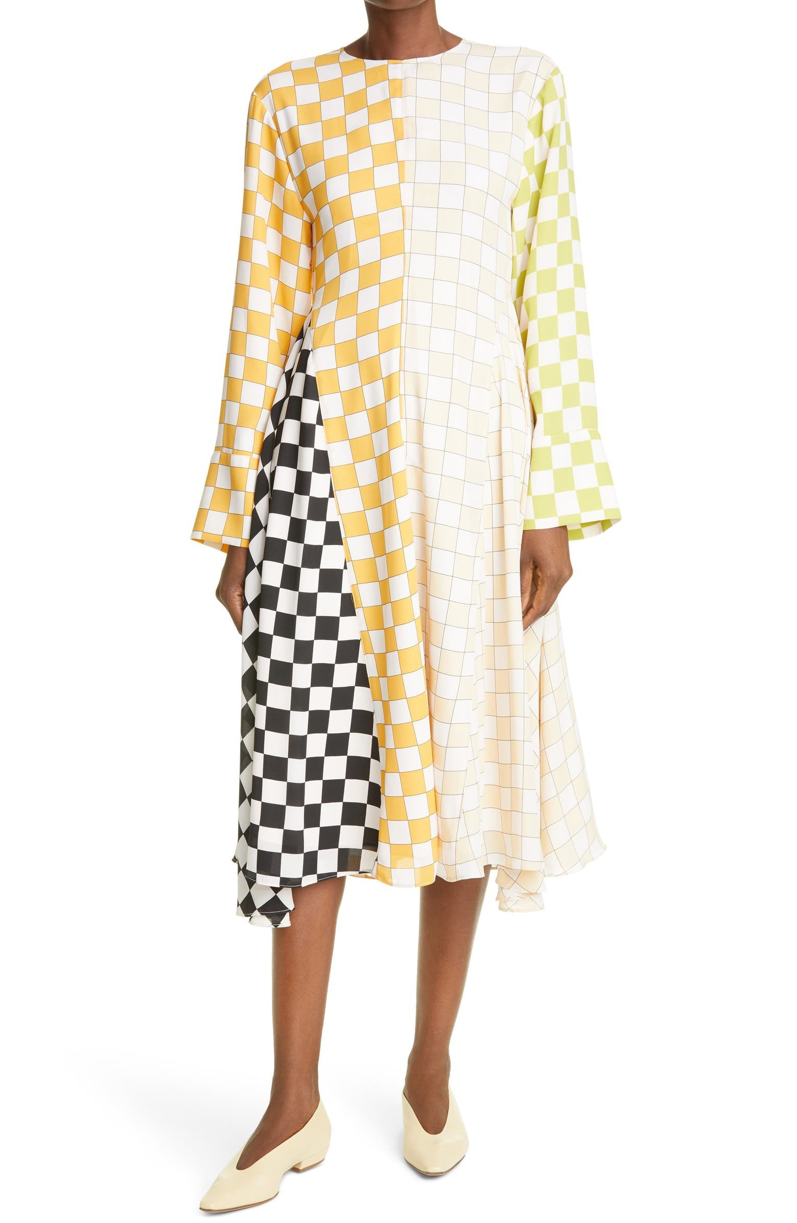 Alisha Checks Mix Long Sleeve Dress | Nordstrom