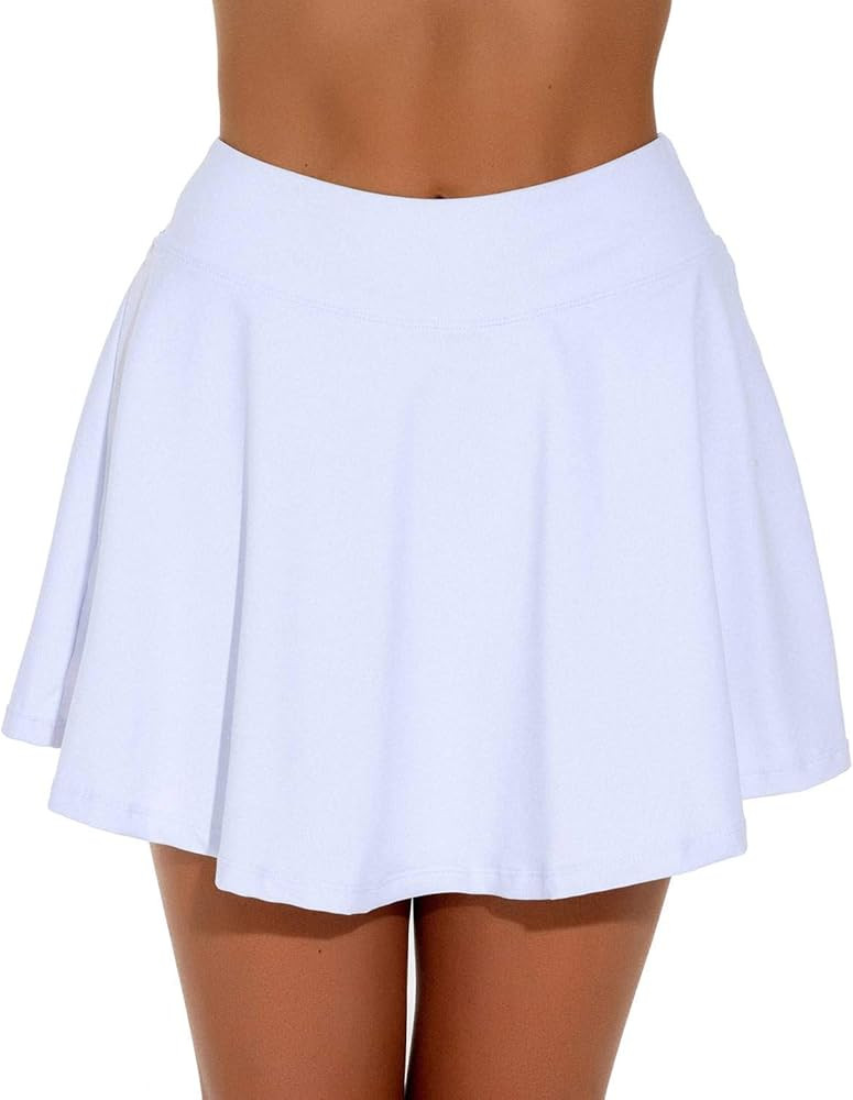 Women’s Skorts Pleated Cute Skirts Sports Shorts with Pocket for Running Tennis Golf Workout White M | Amazon (US)