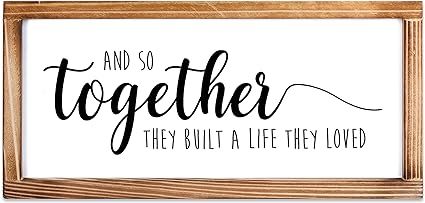 And So Together They Built a Life They Loved Sign - Rustic Farmhouse Decor for the Home Sign - Wa... | Amazon (US)