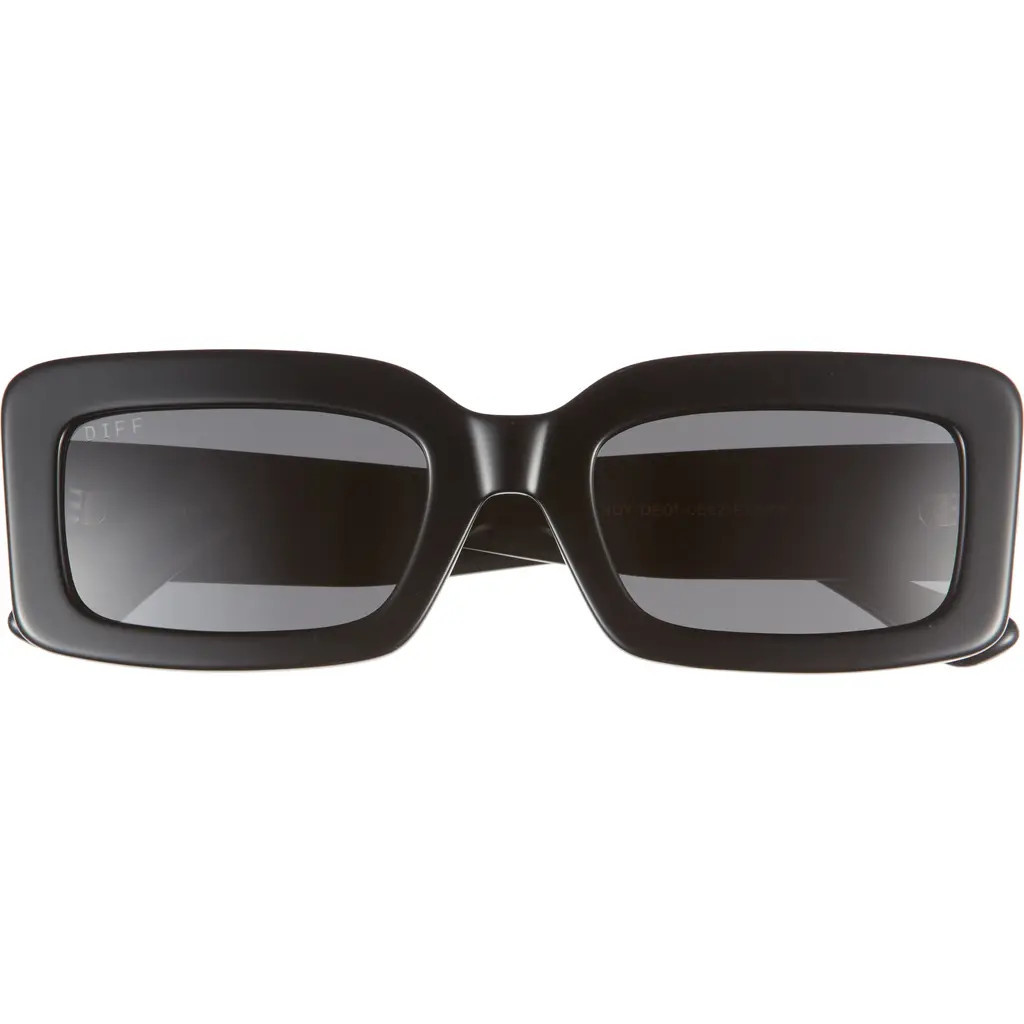 DIFF Indy 51mm Polarized Rectangular Sunglasses in Grey/Black at Nordstrom | Nordstrom