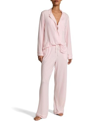 Victoria's Secret Modal Pajama Set, Long Sleeve Shirt and Pants, Pajamas for Women, Iconic Stripe, XXL | Amazon (US)