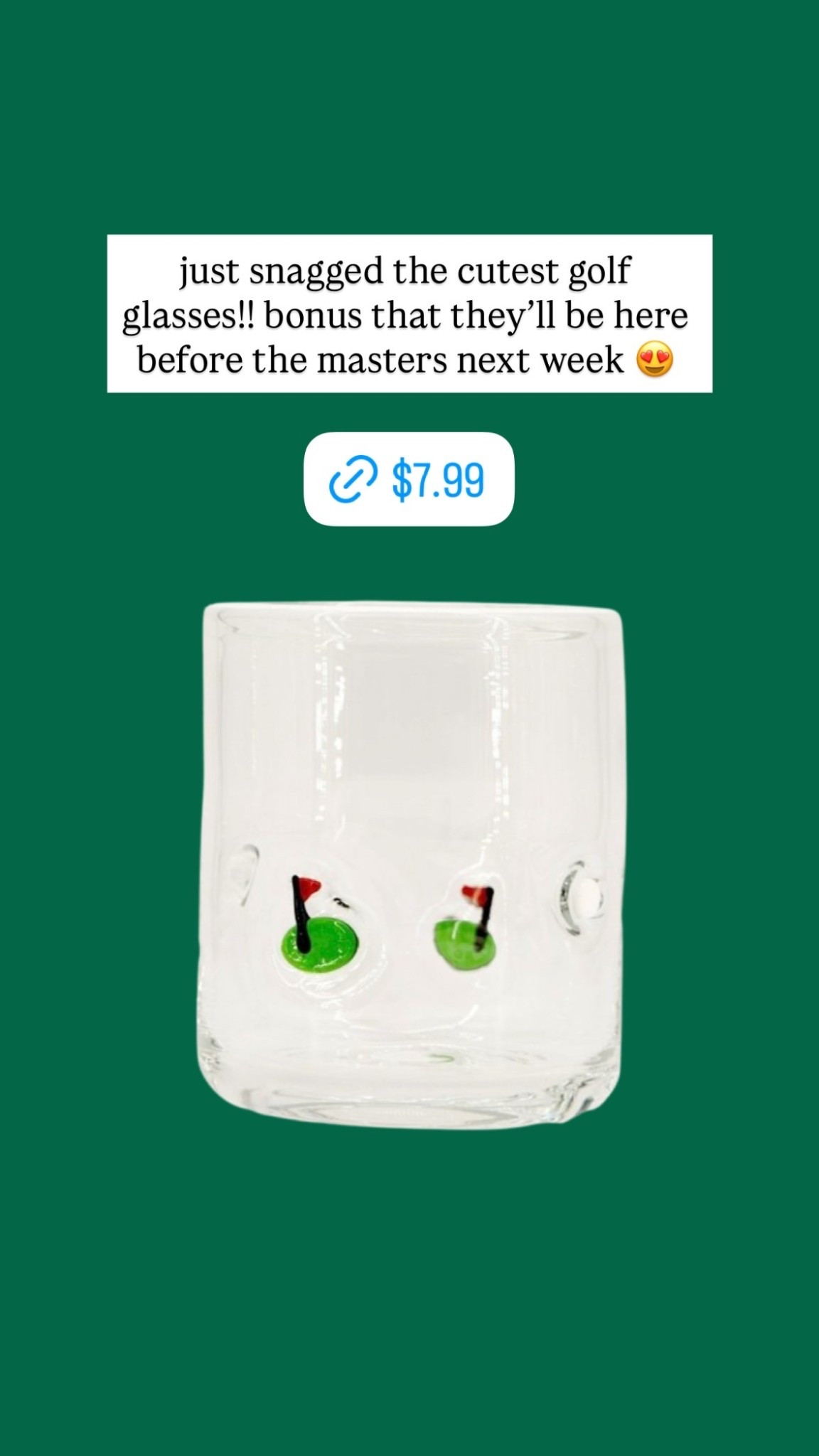 just snagged the cutest golf glasses!! bonus that they’ll be here before the masters next week 😍