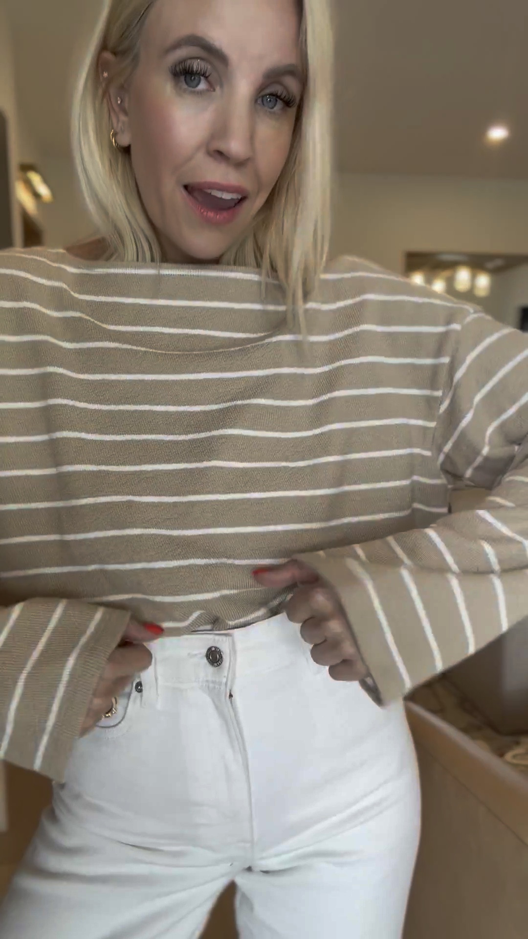 Here is the long sleeve top in the khaki paired with denim! Size M

#LTKootd #LTKgrwm #LTKmomlife