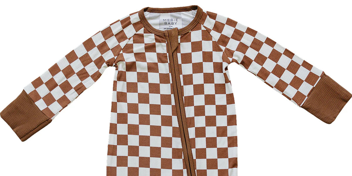 Mebie Baby Rust Checkered Bamboo Zipper | Mebie Baby