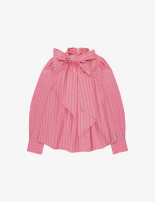 Bow Striped Cotton Shirt | Selfridges