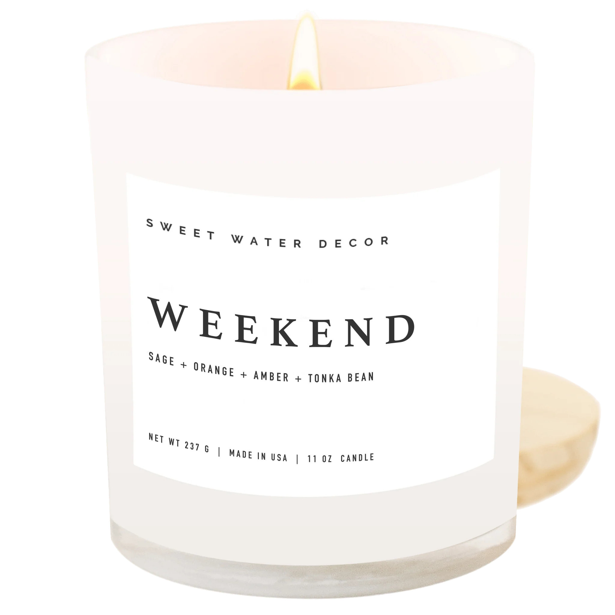 Weekend Soy Candle - White Jar - 11 oz | Sweet Water Decor, LLC