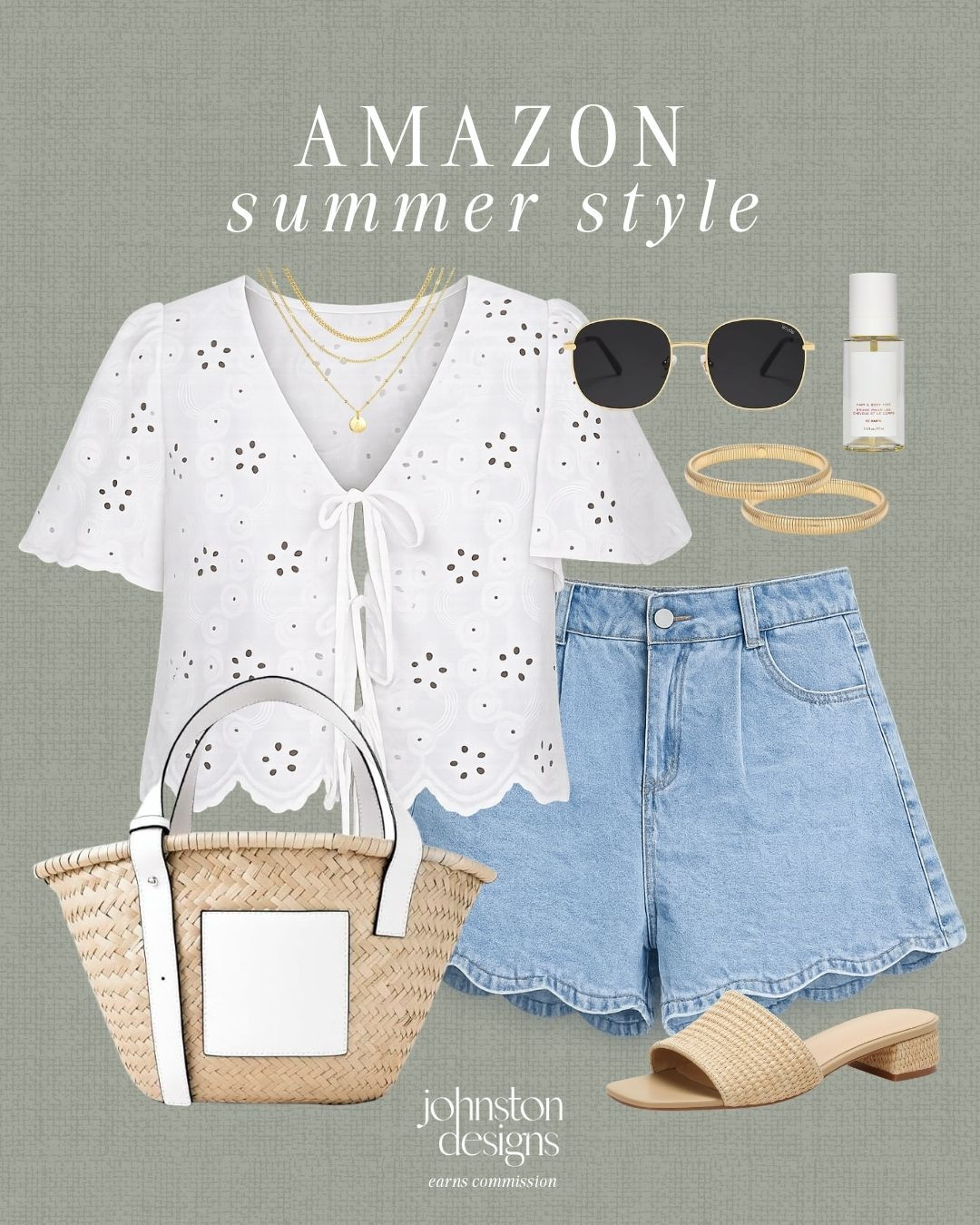 Amazon summer style with a white eyelet top, denim shorts and woven accessories for a fresh warm weather look. Love this for vacation days, lunch plans or an easy coastal outfit. 🤍

Amazon summer style, eyelet top, denim shorts, straw tote, slide sandals, gold jewelry, sunglasses, summer outfit, coastal look, vacation style, lunch outfit, warm weather, woven bag, affordable finds, everyday style, casual chic 

 #LTKootd #LTKSeasonal