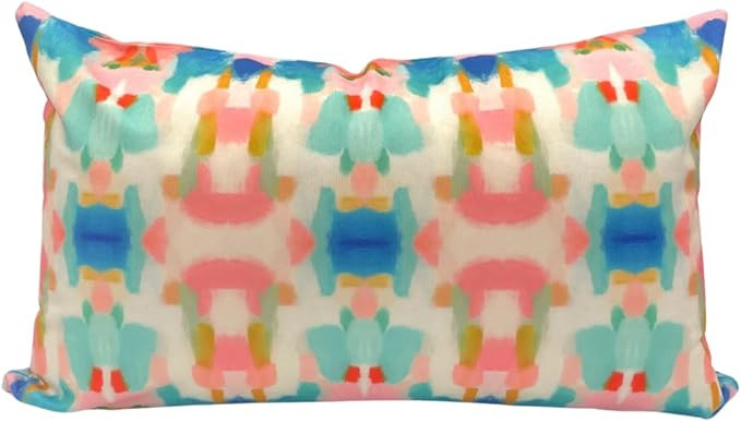 Abstract Watercolor Throw Pillow Cover - 20"x20" - 12"X20" - 14"x36" - Bright Multicolor Boho Dec... | Amazon (US)
