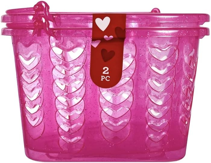 TLC Love Gift Basket with Handle 2pack Pink for Valentines Day Or Just Because Heart 5.5"x5" | Amazon (US)