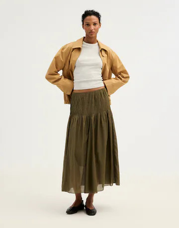 Pintucked Midi Skirt | Madewell