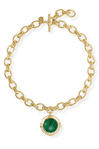 Julie Vos Essex Malachite Green Statement Necklace | The Willow Tree