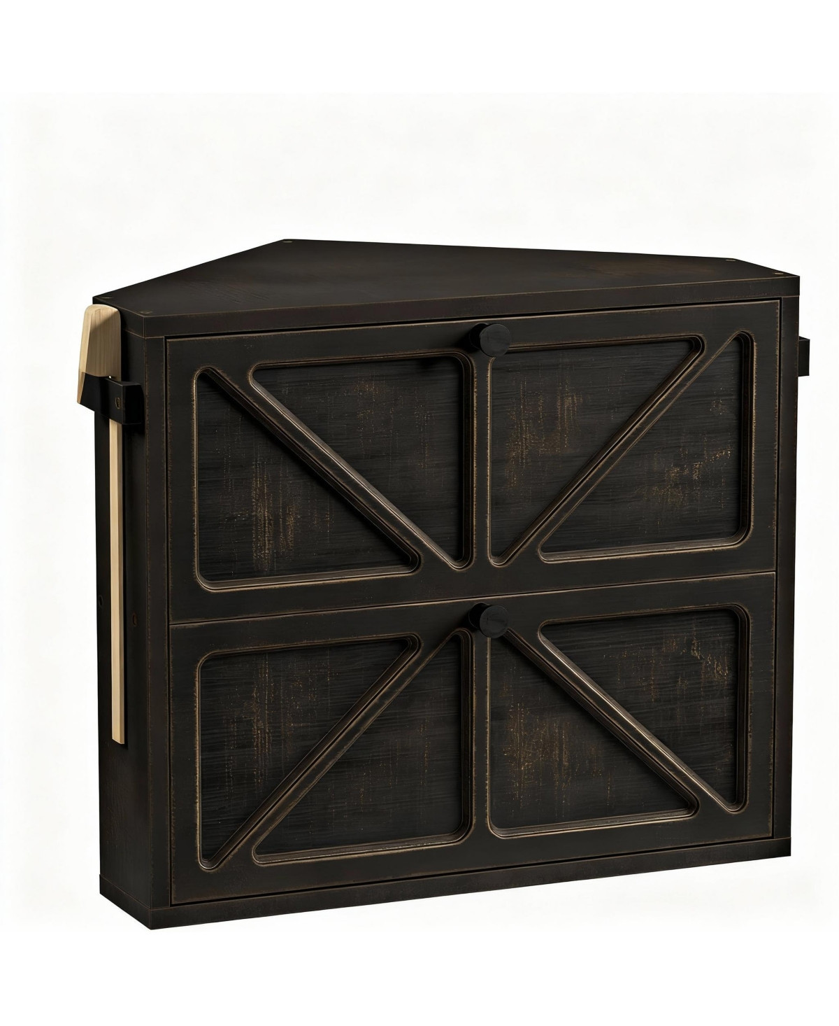 Yigii Double-Tier Rustic Bread Box for Kitchen, Corner Fit, Large Capacity - Black | Macy's