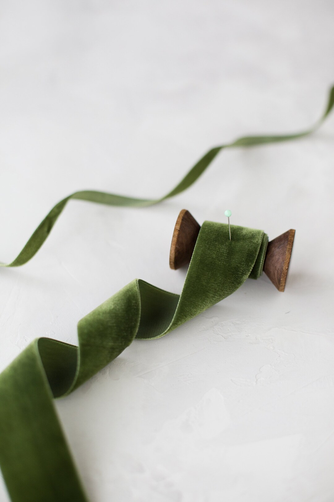 Moss Green Swiss Velvet Ribbon 1/8 1/4 - Etsy | Etsy (US)