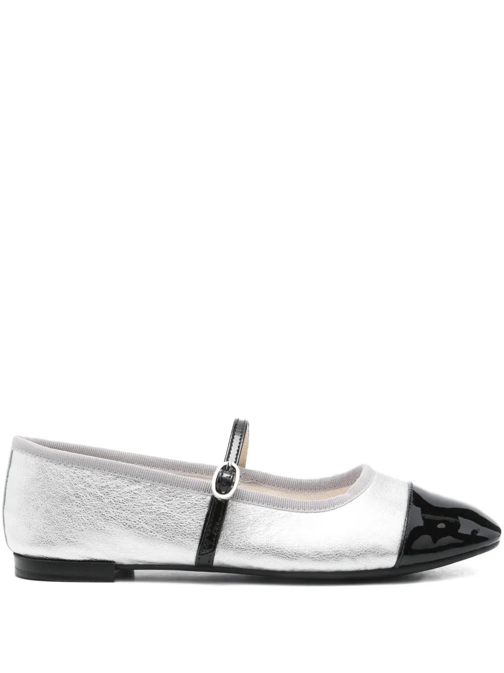 Repetto cap-toe ankle-strap ballet flats - Silver | Farfetch Global