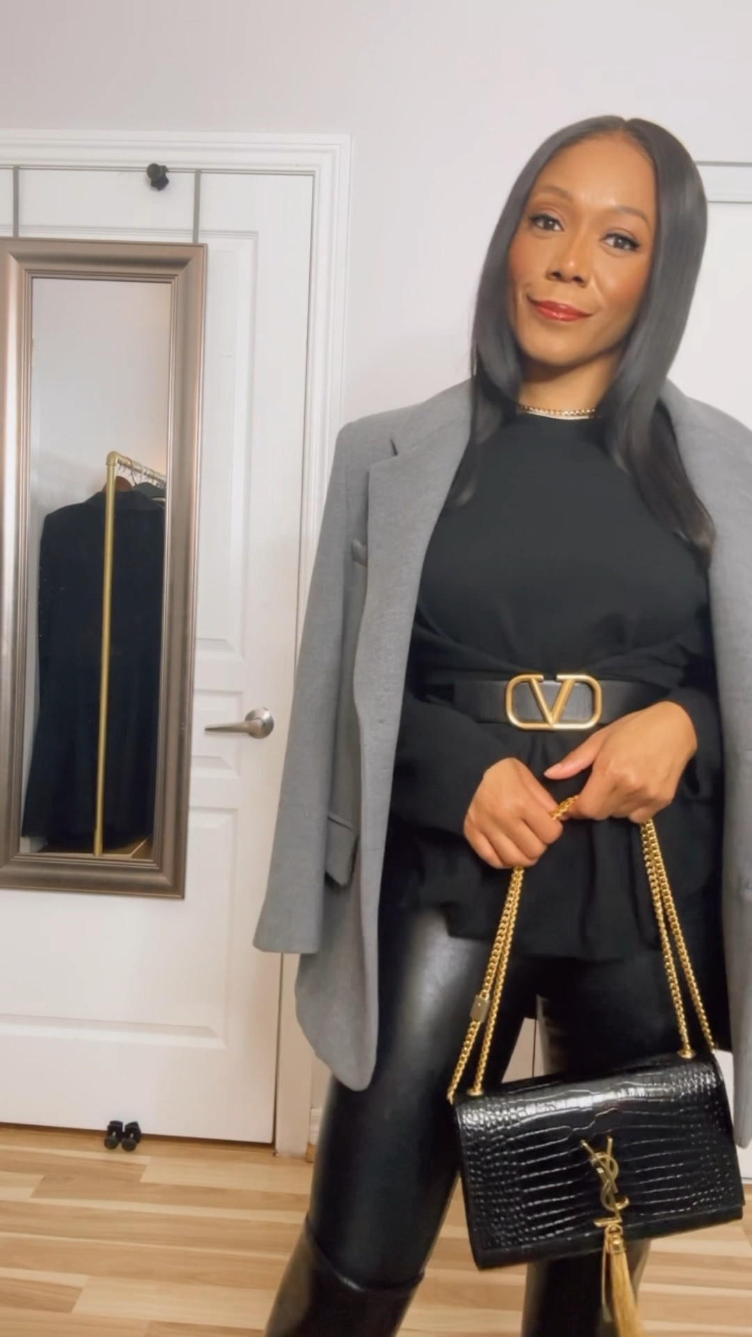 My go to fall outfit when going out to dinner. These Commando leather leggings have been with me for years! They’re high-waisted and the fit is oh so good. I’m wearing XS for reference. They’re hard to get on the first time but give with time. 

Accessories: My Valentino reversible belt and Kate Saint Laurent croc tassel bag have been my favourite designer/luxury investments to date. 

Fall outfit, date night outfit, what to wear, how to style, oversized blazer, dinner outfit, fall date night outfit, leather leggings, over the knee boots, boots, evening bag, clutch, gift ideas for her

#LTKHoliday #LTKSeasonal #LTKParties