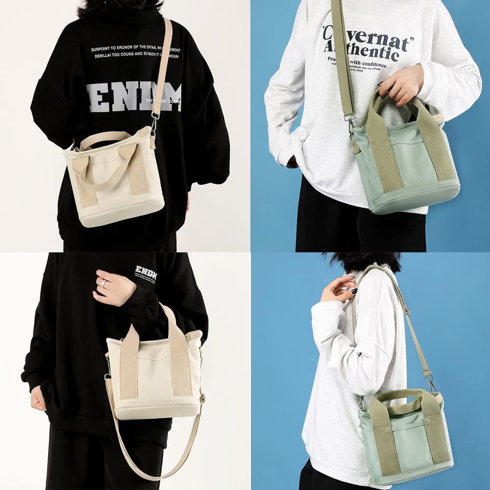 2023 New Large Capacity Multi-Pocket Handbag Women's Canvas Tote Purses Crossbody Bag Vintage Tot... | Walmart (US)