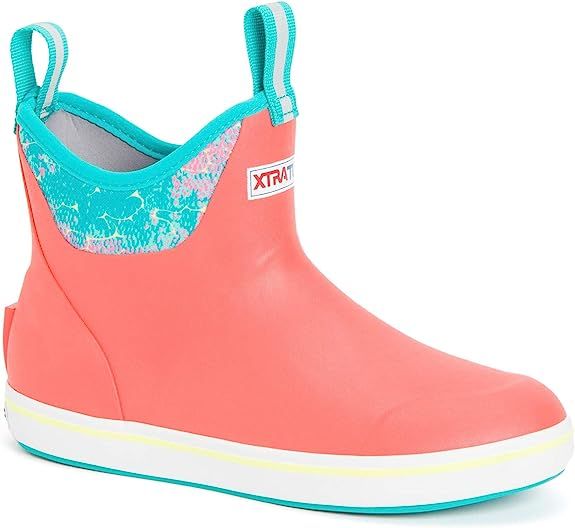 Xtratuf Women's 6 In Ankle Deck Boot Coral Coho 9 | Amazon (US)