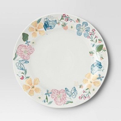 13"x13" Stoneware Round Floral Serving Platter - Threshold™ | Target