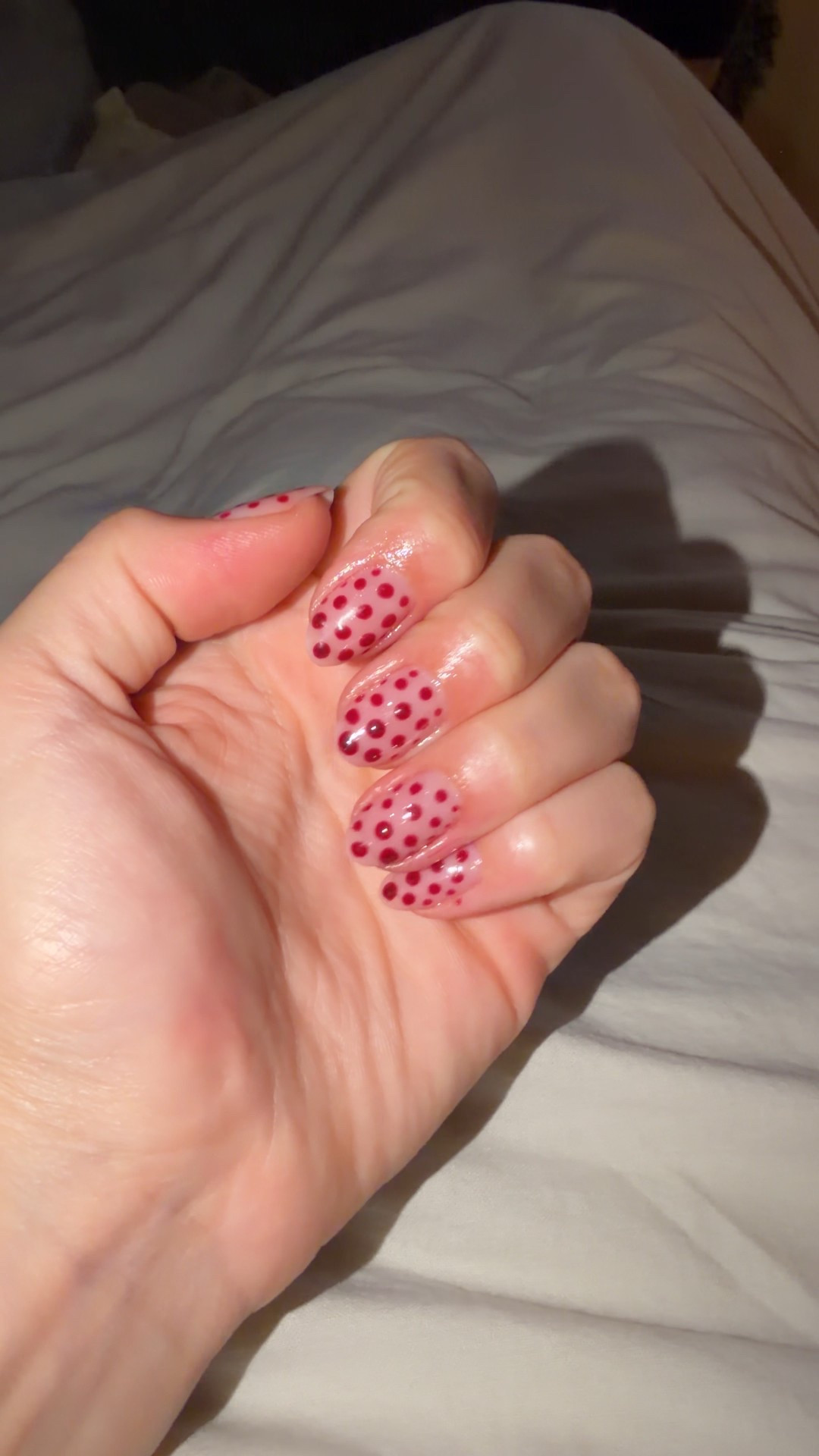 did my nails at home with a lil fun polka dot design just using the bottom of a lil paint brush

#LTKHoliday #LTKBeauty