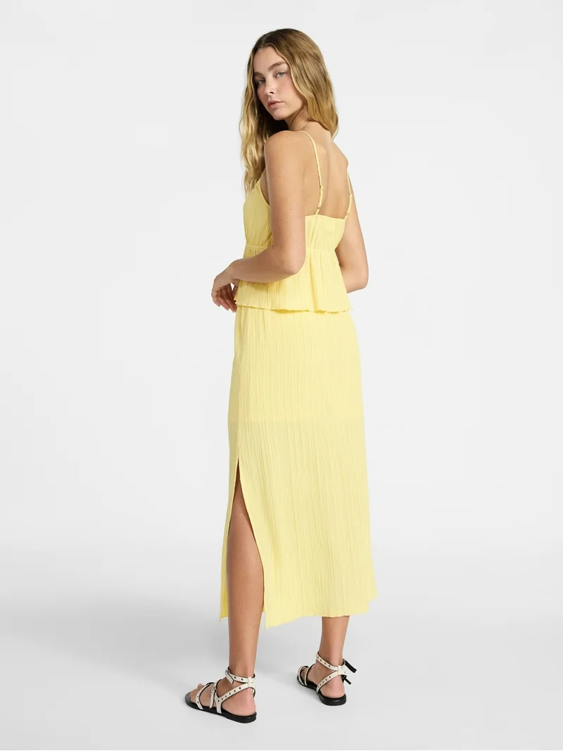 No Boundaries Babydoll Cami and Maxi Skirt, 2-Piece Set, Women's | Walmart (US)