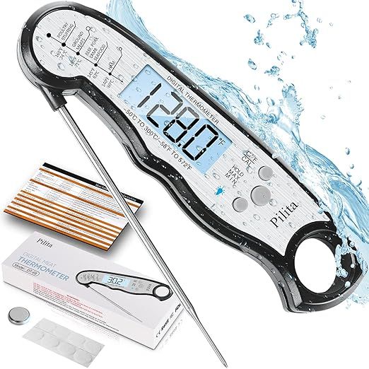 Pilita Instant Read Meat Thermometer for Cooking, Fast & Precise Grill Food Thermometer with Back... | Amazon (US)
