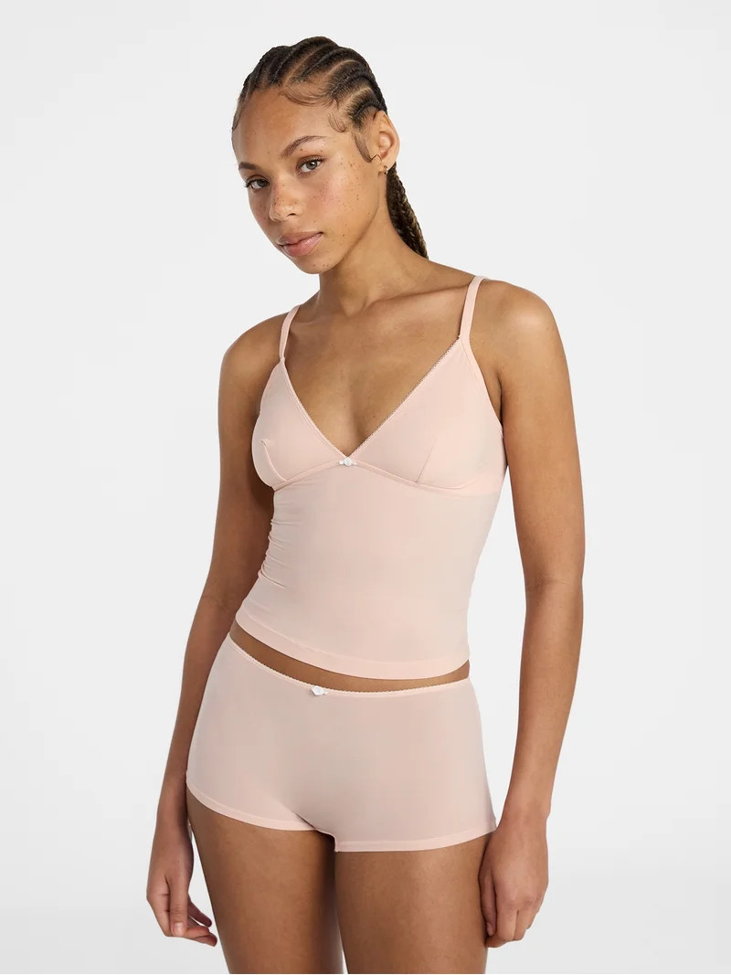 No Boundaries Fit Stretch Picot Trim Cami and Shorts Pajama Set, 2-Piece, Women's XS-XXXL | Walmart (US)