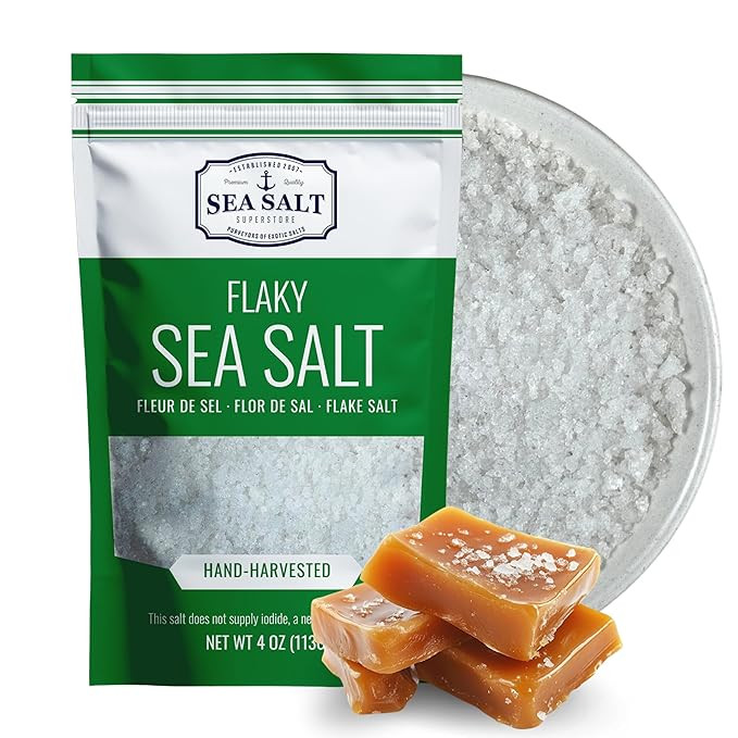 Flaky Hand Harvested Sea Salt Flakes, Baja Fleur de Sel Flake Salt, for Baking and Cooking and Fi... | Amazon (US)