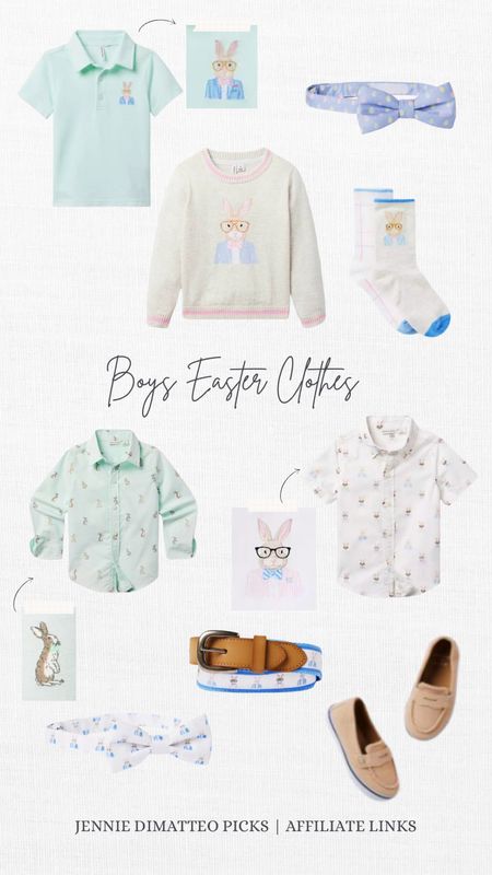 Boys Easter finds! I love all the bunny prints and accessories! It’s always so hard to find cute things for boys and these are to die for! Janie + Jack has the best quality and cutest stuff! 

Bunny Sweater. Boys bunny shirt. Boy Easter outfits. Boy Easter shirt. Bunny socks. Boy spring clothes 

#LTKSeasonal #LTKkids #LTKfamily