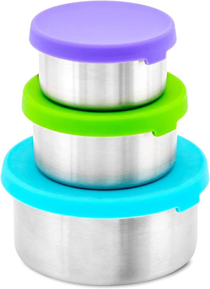 WeeSprout 18/8 Stainless Steel Food Storage Containers - Set of 3 Metal Food Storage Containers (... | Amazon (US)