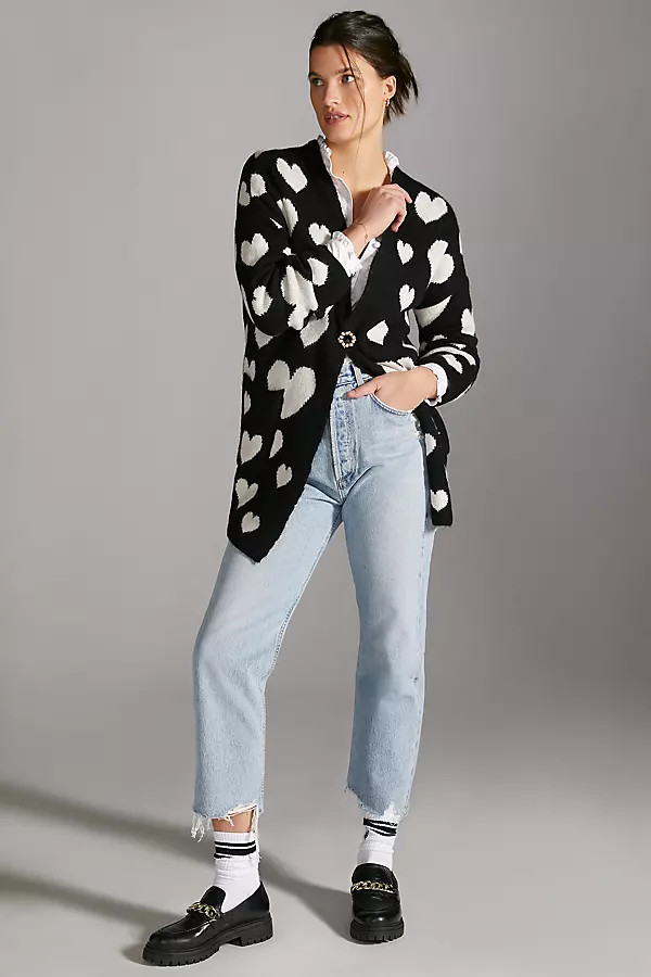 Maeve Hearts Cardigan By Maeve in Assorted Size M/L - P | Anthropologie (US)