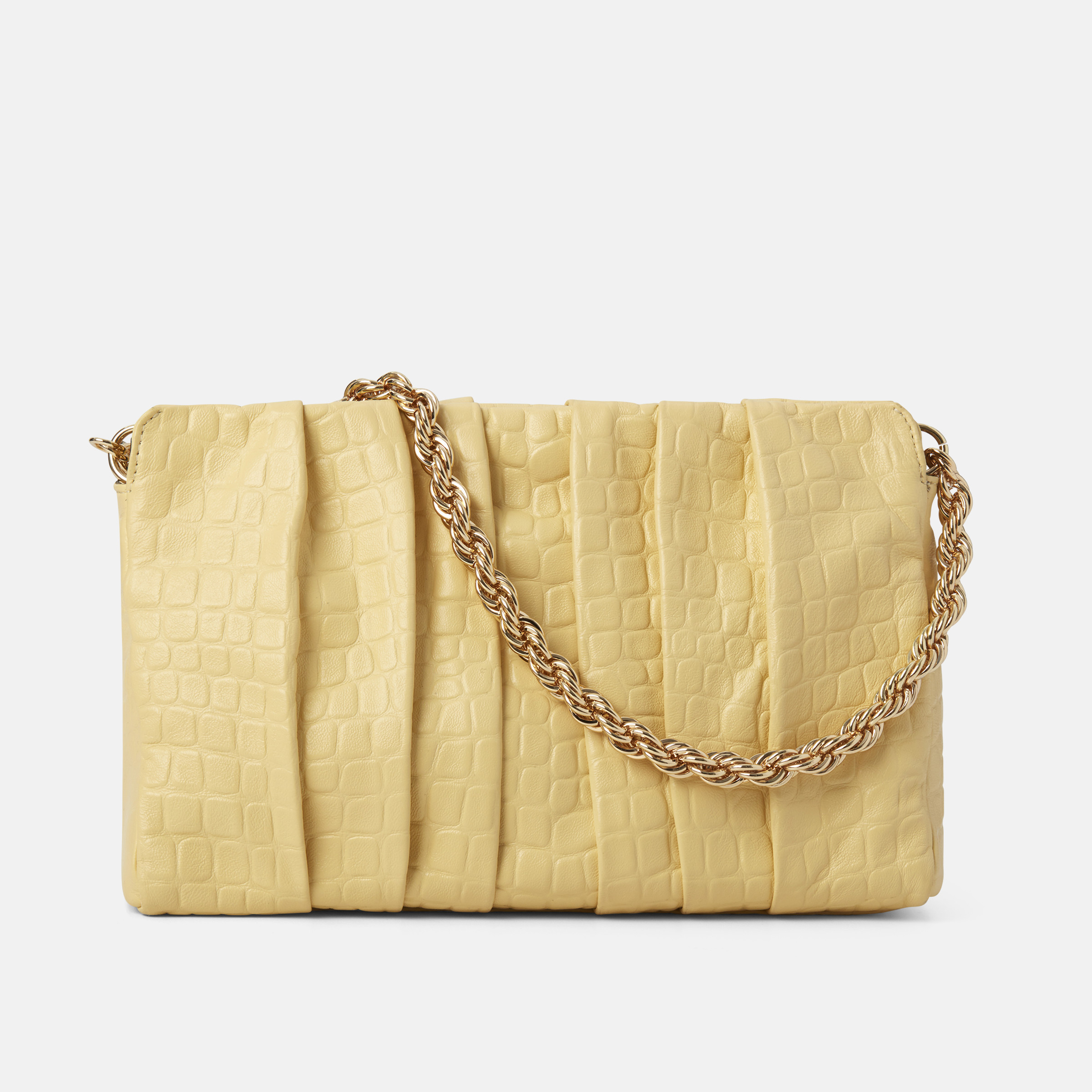 Sam Edelman Alexie Clutch Bag Canary Yellow Croco | Sam Edelman