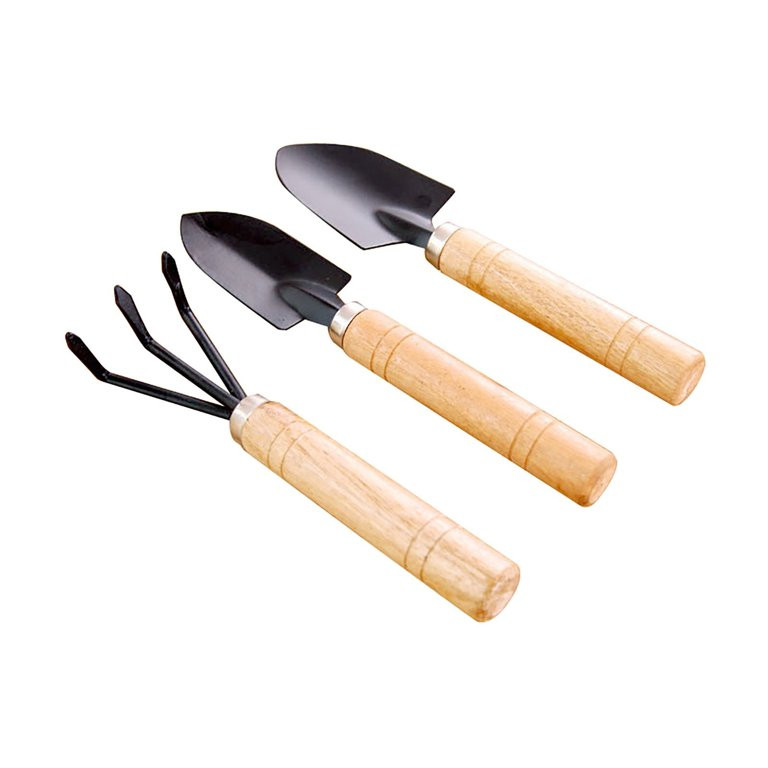 labakihah set rake tool metal shovel kids handle 3pcs mini wood tools garden head tools & home im... | Walmart (US)