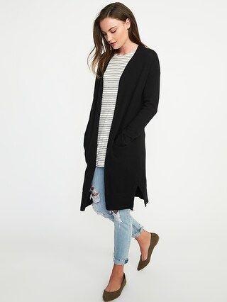 Old Navy Womens Luxe Super-Long Open-Front Cardi For Women Blackjack Size S | Old Navy US