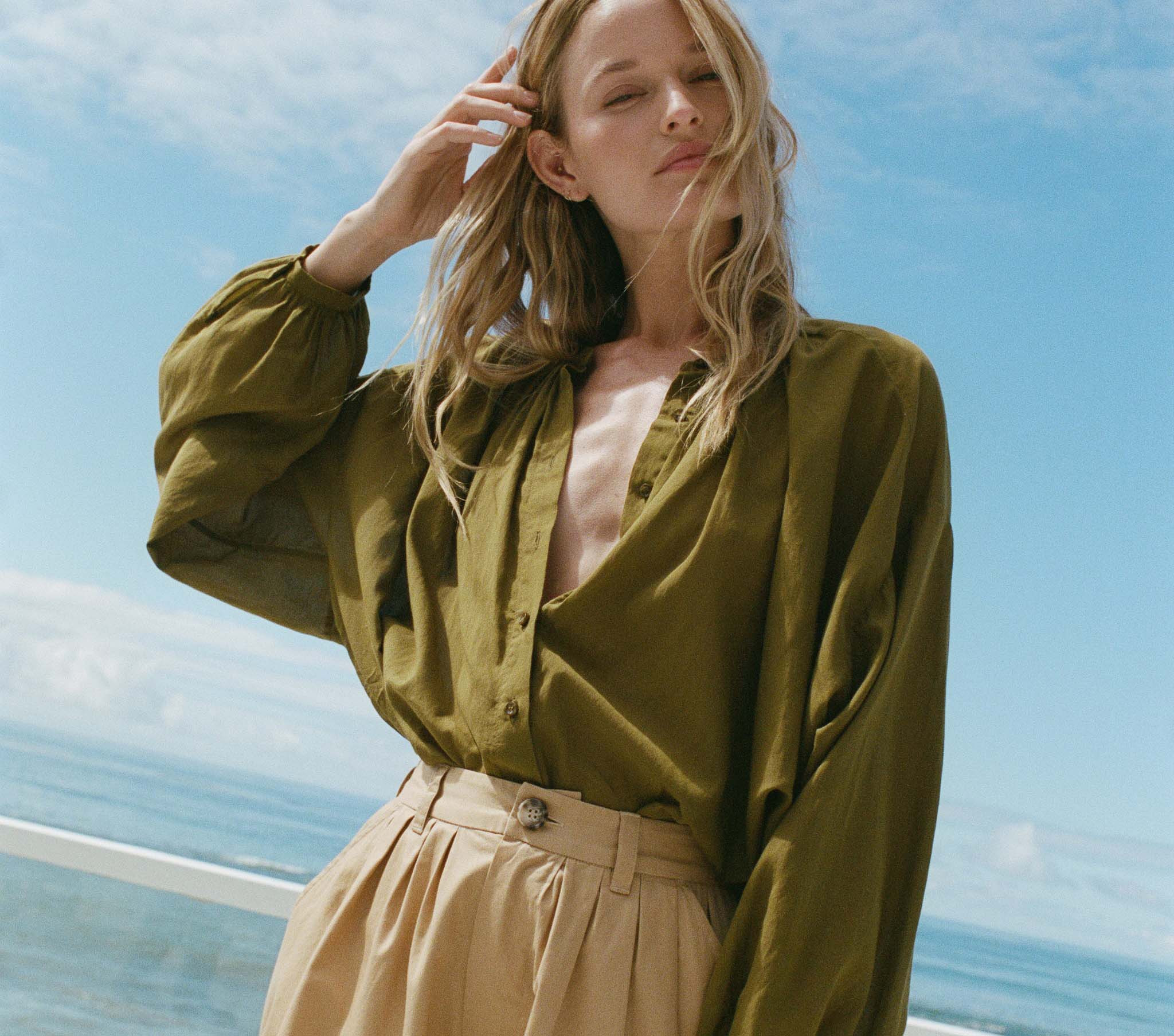 The Jane Blouse - Pickle | DÔEN | DOEN