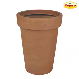 15.6 in. Ferndale Large Terracotta Orange Decorative Resin Planter (15.6 in. D x 20.6 in. H) | The Home Depot