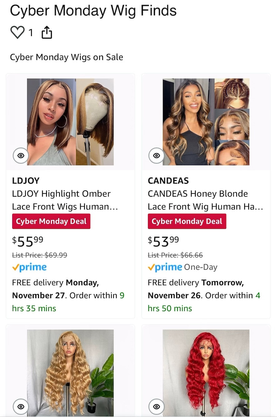 Full lace on sale wigs cyber monday