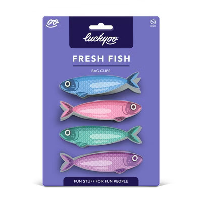 Fred & Friends 4pk Luckyoo Fresh Fish Bag Clips | Target