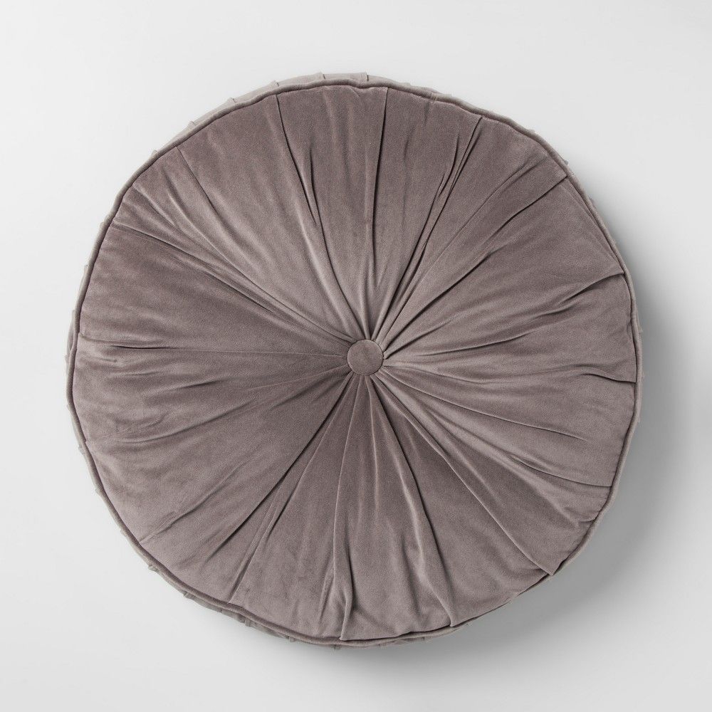 Velvet Round Floor Pillow Gray - Opalhouse | Target
