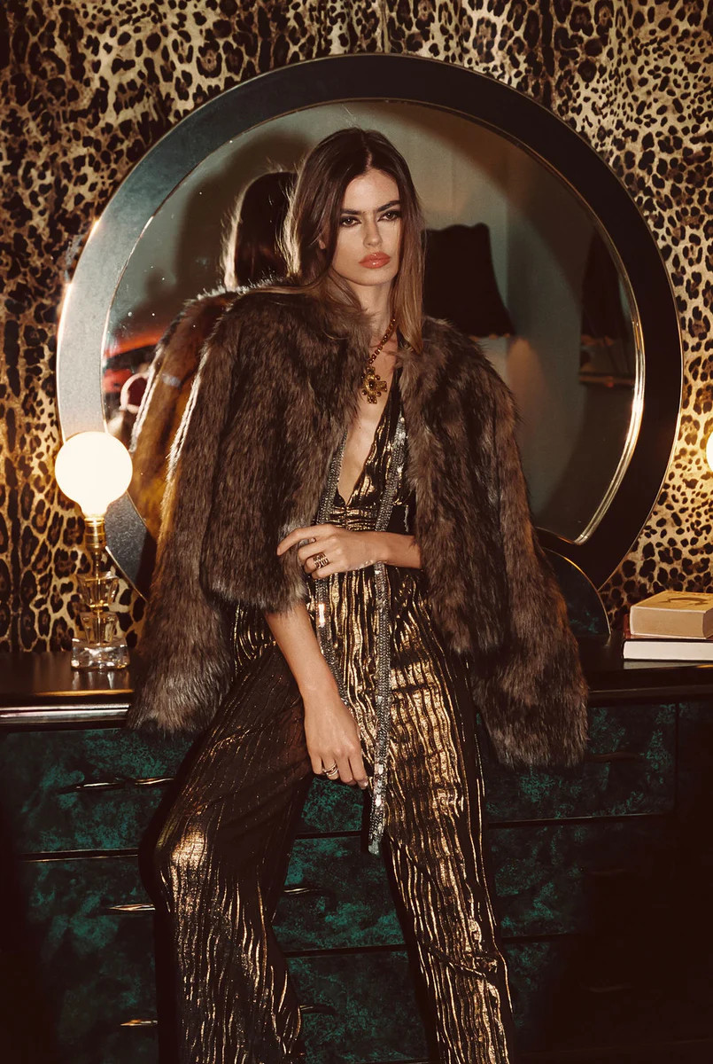 Misty Brown Faux Fur Coat | 12th Tribe