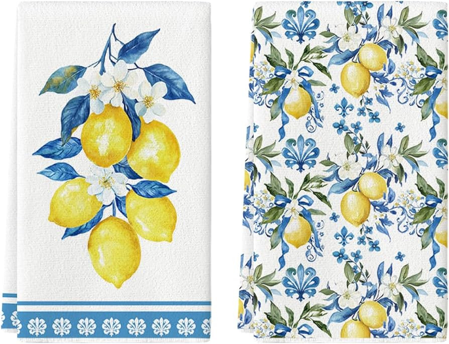 Artoid Mode Lemon Flowers Floral Summer Kitchen Towels Dish Towels, 18x26 Inch Seasonal Decoratio... | Amazon (US)